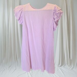 A New Day Lavender  Ruffle Sleeve Shift Dress Size Large Feminine Spring Summer